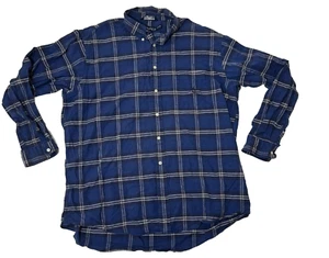 Nautica Men's Long Sleeve Plaid Button Up Size XXL Blue with Chest Pocket - Picture 1 of 7