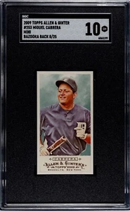 2009 Topps Allen & Ginter Miguel Cabrera Bazooka Back Mini 8/25 SGC 10 - Picture 1 of 2