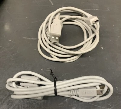 2 X USB 2.0 Kabel A Stecker auf mini B Stecker 5 pol. grau Datenkabel PC Laptop - Bild 1 von 2