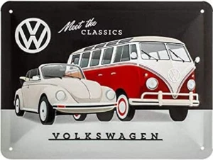 Cartel de chapa retro Nostálgico-Art -VW - Meet The Classics - 15x20 cm 26246 - Imagen 1 de 20