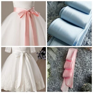 Girls Kids Dress Waist Belt Wrap Corset Cinch Tie 4cm Wide Waistband - Picture 1 of 15