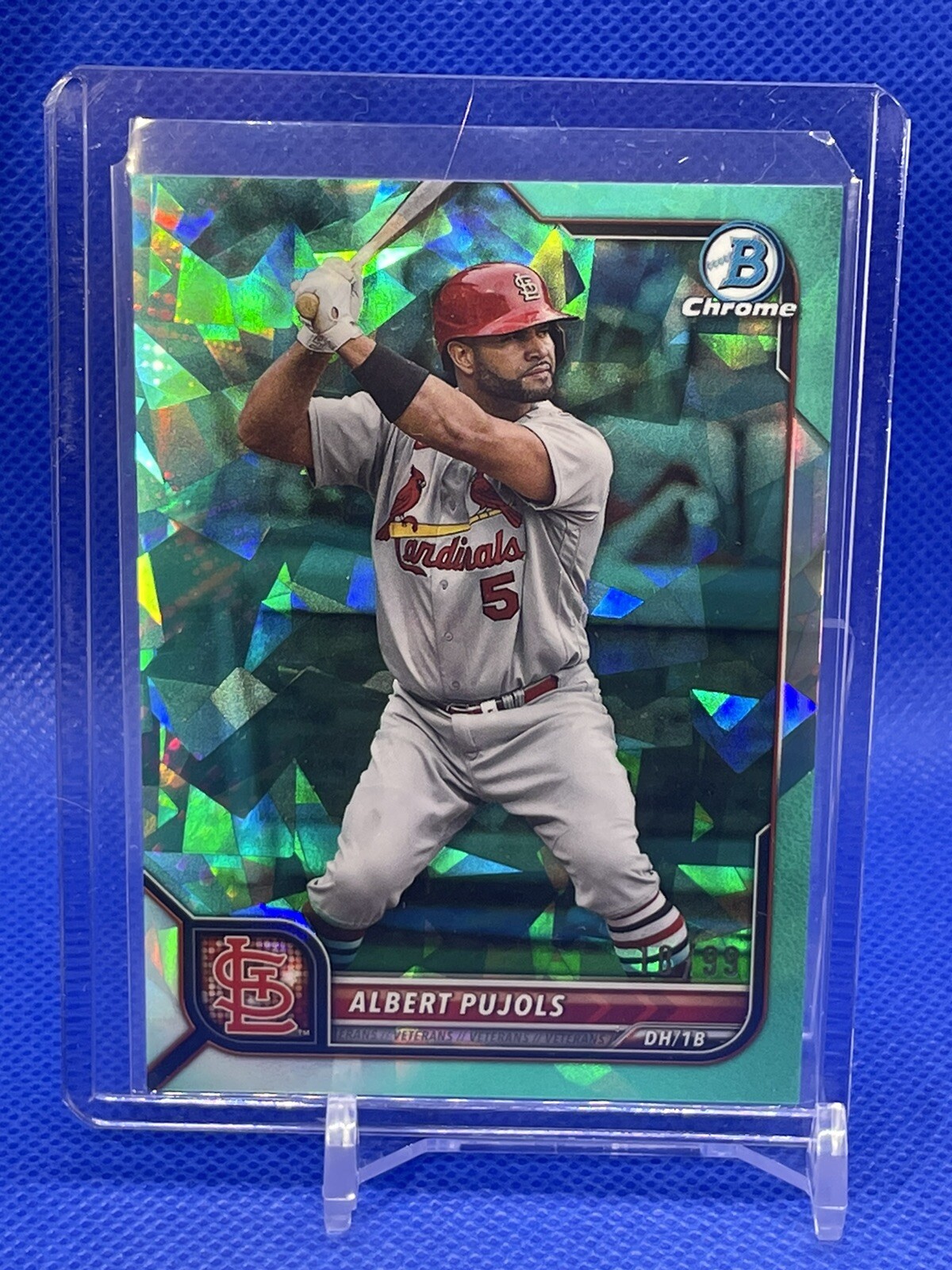 2022 Bowman Chrome Sapphire Albert Pujols Aqua /99 Cardinals #28