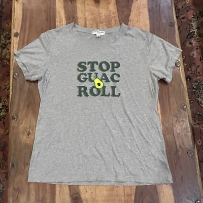 Stop Guac Roll Gray T Shirt  Men's L Guacamole Lovers Gift - Image 1 of 4