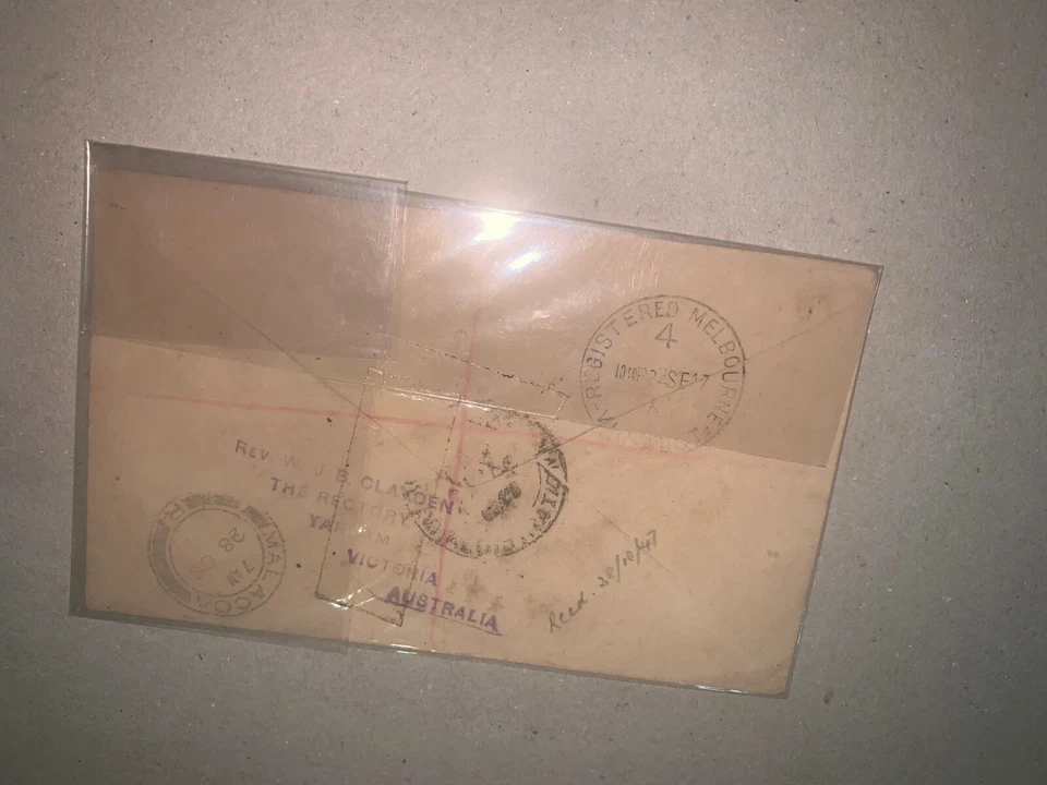 Australia Yarram victoria  register cover to malaya 1947  - Image 1 of 2