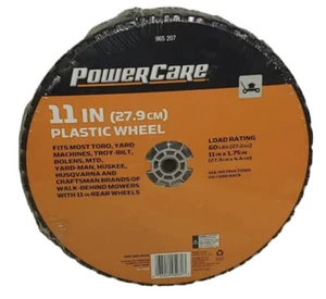 1 Power Care 11 x 1.75” Universal Plastic Rear Wheels Lawn Mower Replacement - Picture 1 of 5