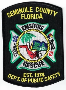 Seminole County Feuerwehr öffentliche Sicherheit Florida FL Aufnäher NEU - Bild 1 von 1