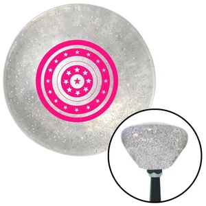 Pink Starsin Circle Formation Clear Retro Metal Flake Shift Knob M16x1.5 Insert - Picture 1 of 16