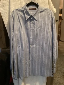 Perry Ellis Long Sleeve Button Down Casual Shirt Cotton Brown Striped XXL - Picture 1 of 5