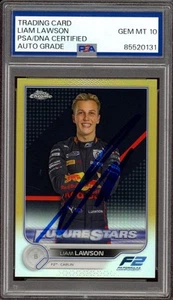 2022 Topps Chrome F1 #81 Liam Lawson Gold Refractor Rookie /50 PSA GEM 10 AUTO - Picture 1 of 2