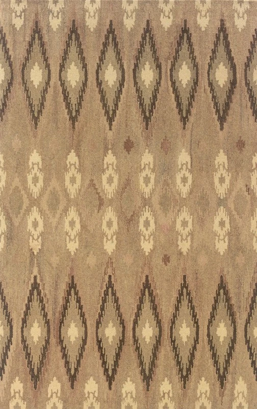 8x10 Sphinx Geometric Casual Ivory 68001 Ikat Wool Area Rug - Approx 8' x 10' - Image 1 of 1