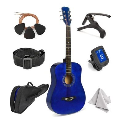 Right-Handed 30-Inch Acoustic Guitar Kit for Kids Aged 4+ - Elegant Blue Finish - Image 1 of 4