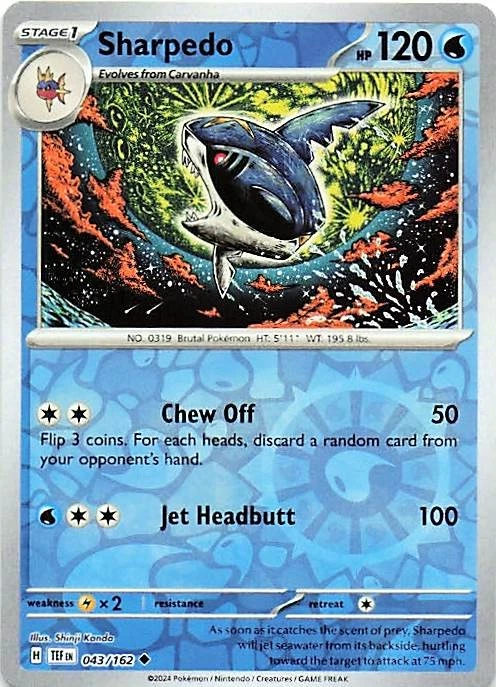 Sharpedo 043/162 - REVERSE HOLO - SV05: Temporal Forces - NM - Image 1 of 2