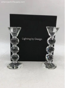 Shannon Crystal Lighting By Design Candlestick Holder Set Of 2 - Picture 1 of 6