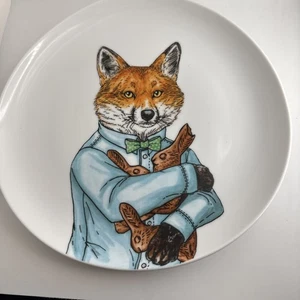 West Elm Rachel Kozlowski Dapper Animal Collection Fox Salad Plate - Picture 1 of 4