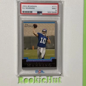 Tarjeta de novato Eli Manning 2004 Bowman RC PSA 9 belleza centrada #111 como nueva - Imagen 1 de 2
