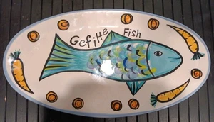 Crazy Cute WYNTER ROSEN 2002 Gefilte Fish 16" Platter for Aviv Judaica - Picture 1 of 6