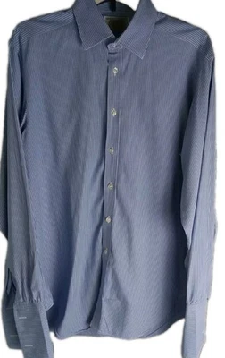 Camisa Hawes & Curtis Talla L Jermyn Street Puño Francés Hecha en Inglaterra Rayas Foto 1 de 4