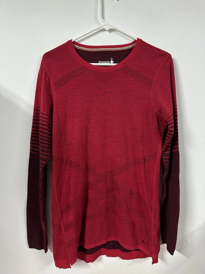 Top SmartWool Lana Merino Intraknit 200 Capa Base Mujer Manga Larga XL Rojo Foto 1 de 4