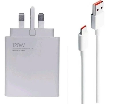 Genuine 120W Ultra Fast Charger UK Plug With USB-C 6A Cable MDY-13-EF - Image 1 of 4