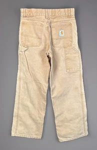 ✨Carhartt Pants Boys Size 10 Brown 100% Cotton- Distressed✨ - Picture 1 of 17