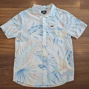 O'Neill Youth Hawaiian Shirt Palm Print Lightweight Beach Casual Boys XL - Picture 1 of 10