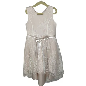 Boutique Cream and Beige Lace Dress Girls size 6 Special Occasion, Wedding - Picture 1 of 6
