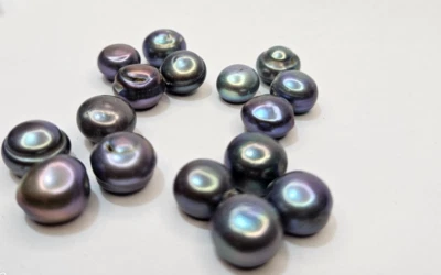 Cabochon Cut 105 Ct Black Beautiful Pearls Natural EGL Certified Gemstone 12 Pcs - Image 1 of 4