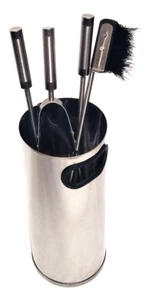 FTS022 Stainless Steel 4 piece Fire Tool set with 35cm H bucket - Picture 1 of 1