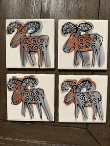 Juego de 4 posavasos Ram pintados a mano Artables Lake Louise - Imagen 1 de 3