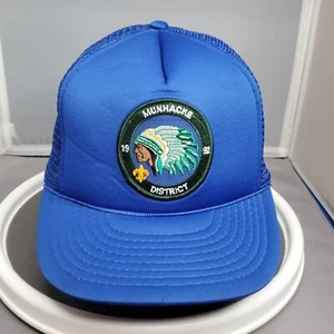 Cappello camionista vintage Boy Scouts 1992 Munhacke District Council CP BSA Camp Patch - Foto 1 di 18