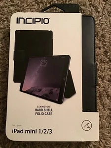 NIP Incipio Lexington Hard Shell Folio Case Ipad Mini /1/2/3 Black - Picture 1 of 2