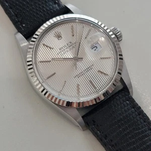 Rolex Datejust 16014 36mm 18k Gold SS Tapestry Dial Mens Automatic 1980s RA516 - Picture 1 of 12