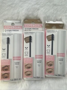 3 Pc - Covergirl Clean Fresh Brow Gel #100 CLEAR & (2) #200 Blonde - 5ml Each - Picture 1 of 4