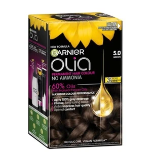 Garnier Olia 5.0 Dark Brown Permanent Vegan Hair Colour Dye No Ammonia 60% Oils - Picture 1 of 1