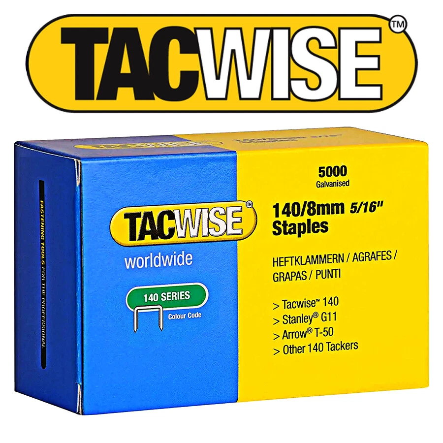 Tacwise 140 Series 8mm Staples for Staple Gun - Pack of 5000 - Image 1 of 1