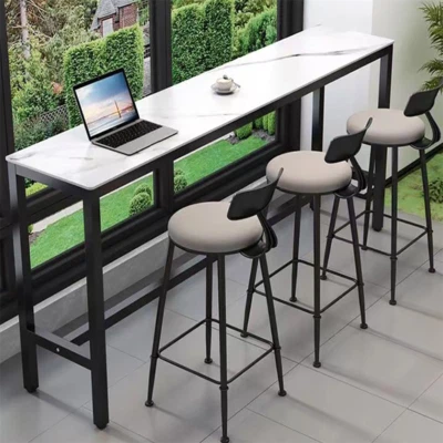 Mesa de centro 120 cm cozinha bar balcão café da manhã mesa de jantar com apoio para os pés - Imagem 1 de 4