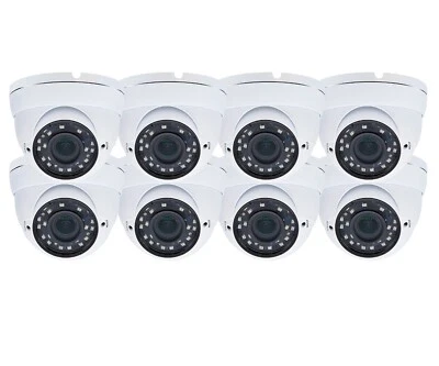 Evertech 1080p TVI CVI AHD Outdoor Indoor Night Vision Zoom Security Camera 8PK - Image 1 of 4