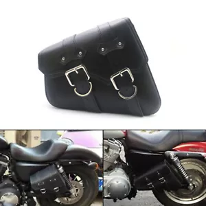 Black False Leather Left side Saddlebag Saddle Bag For Harley Sportster XL883 - Picture 1 of 8