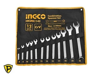 Serie chiavi combinate INGCO cromo-vanadium 6-24mm kit 12pz con fodero in stoffa - Imagen 1 de 7