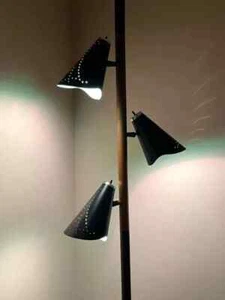 Vintage Mid Century Tension Pole a Very Rare Floore Lamp Modern Lamp 3 Lights - Picture 1 of 20