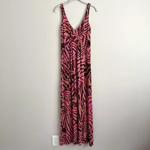 CAbi Womens Maxi Dress Pink Animal Print Sleeveless Stretch Knit Size Small - Picture 1 of 10