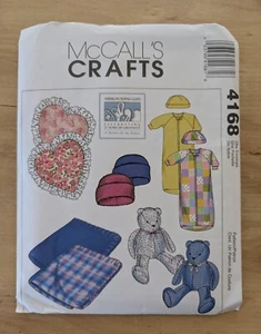 McCall's Crafts 4168 Infant Bunting Blanket Hat Pillow Bear One Size Uncut - Picture 1 of 2