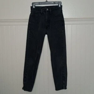Pantalones de mezclilla Guess negros de tiro alto con cremallera vintage años 80 para mujer talla 27 - Imagen 1 de 8