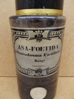 ancien pot à pharmacie apothicaire en verre bouchon en tole Napoléon III XIX - Photo 1/4