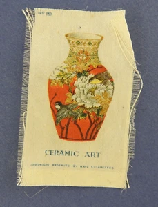 Vintage Tobacco Cigarette Silk Card 1913 Chairman Cigarettes Ceramic Art Vase - Picture 1 of 2