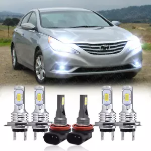 For Hyundai Sonata 2011- 2014 6x Combo LED Headlight +Fog Light Bulbs Kit 8000K - Picture 1 of 13