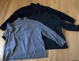Lot of 3 Polo Ralph Lauren Pullover Sweaters Estate Rib Mens XXL 1/4 Zip - Picture 1 of 7