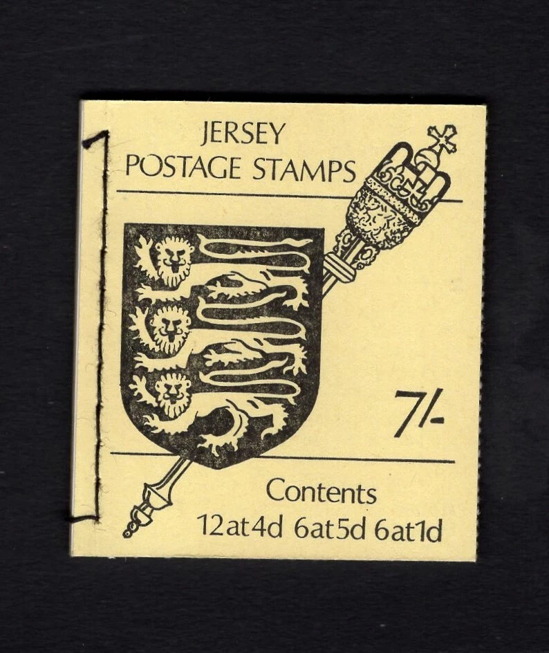 Jersey 1969 7s Coat of Arms Staff,  THIN Paper  Panes,  Stitched Booklet SG SB2a - Image 1 of 1