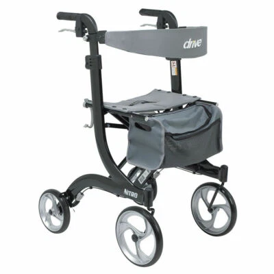 Drive RTL10266BK-T Nitro Euro Style Walker Rollator, Tall, Black - Image 1 of 3