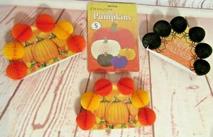 Beistle Designer Tissue Pumpkins Set of 5 and 3 Standing Tissue Centerpieces - Picture 1 of 5
